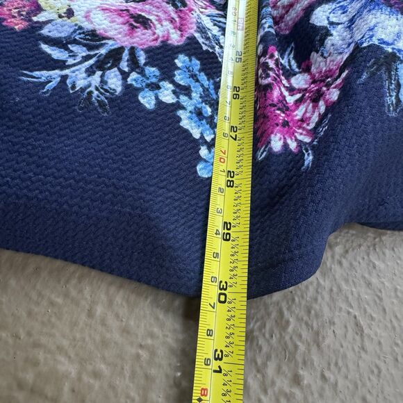 Knitworks Navy Floral Print Dress For Girls 14 or Women Size S with Pearls - Picture 10 of 14